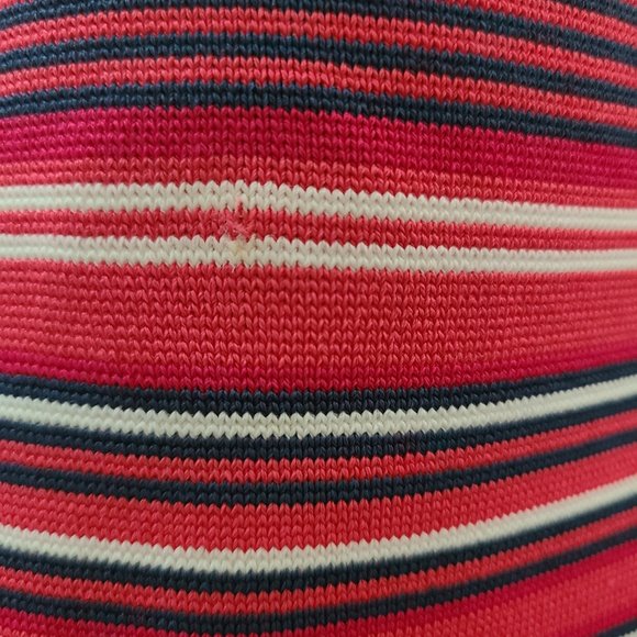 BCBG Max Azria Pink Navy White Striped Tulip Hem Bandage Mini Skirt - Picture 6 of 7